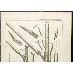 Gravure de 1777 - mécanique : Plans de nombreux crics - 2