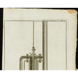 Gravure de 1777 - Mécanique d'une pompe - 2