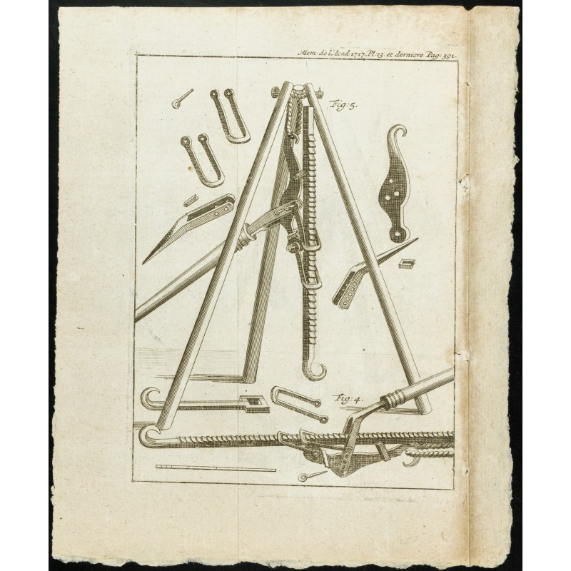 Gravure de 1777 - Mécanique des crics - 1