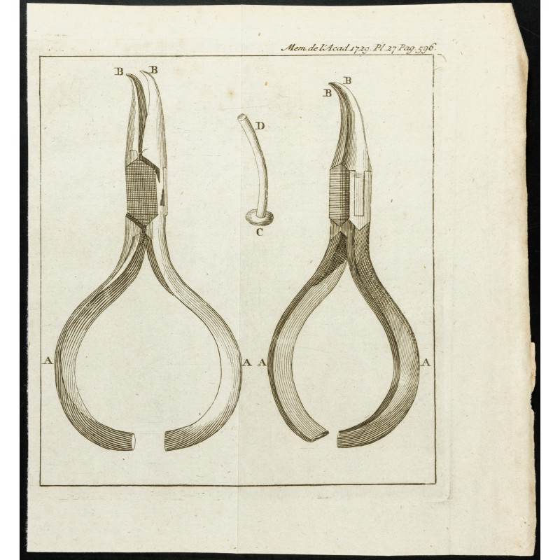 Gravure de 1777 - Instruments pour fistules lacrymales - 1