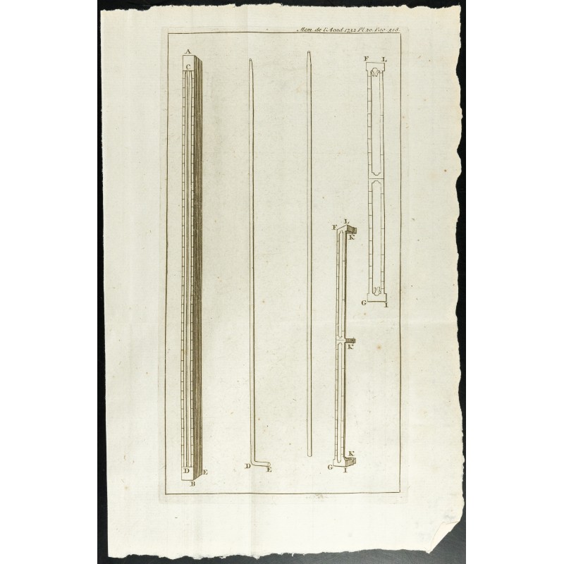 Gravure de 1777 - Machine à mesurer la vitesse des eaux - Marine - 1