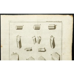 Gravure de 1777 - Cristaux de Borax - Chimie - 2