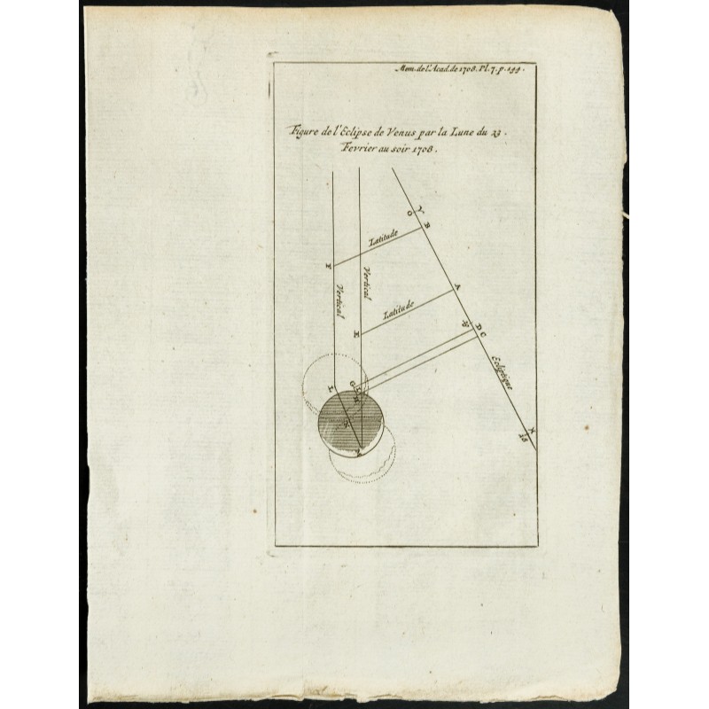 Gravure de 1777 - Éclipse de Vénus par la Lune - 1