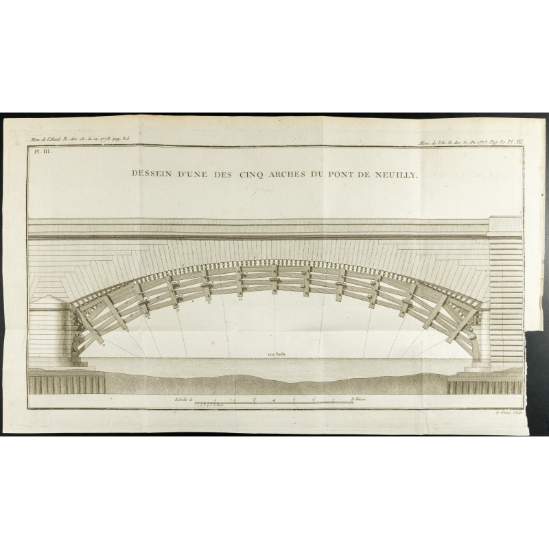 Gravure de 1777 - Arche du pont de Neuilly - Architecture - 1