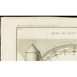 Gravure de 1777 - Arche du pont de Cravant - Architecture - 2