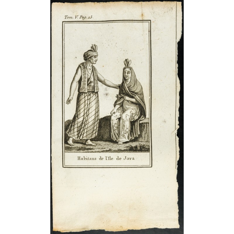 Gravure de 1806 - Costumes et habitants de l'île de Java - 1