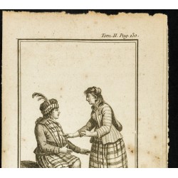 Gravure de 1806 - Costumes de Montagnards Écossais - 2