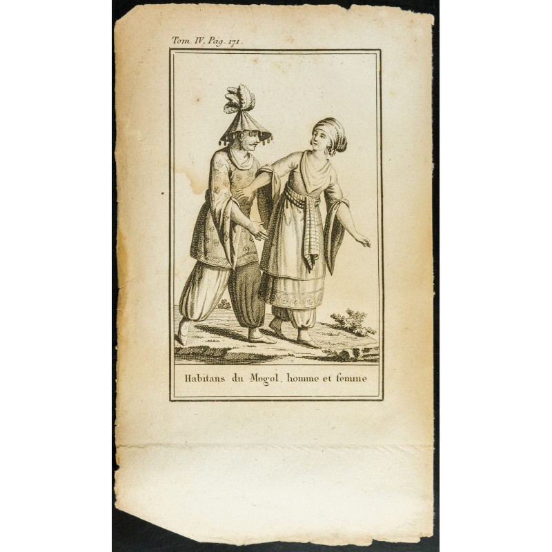 Gravure de 1806 - Costumes du peuple Mongol - 1