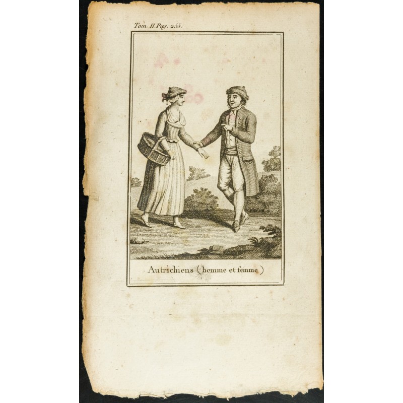 Gravure de 1806 - Costumes d'autrichiens - 1