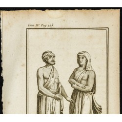Gravure de 1806 - Costumes d'Indiens homme et femme - Inde - 2