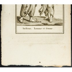 Gravure de 1806 - Costumes d'Indiens homme et femme - Inde - 3