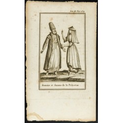 Gravure de 1806 - Homme et femme de la Palestine - 1