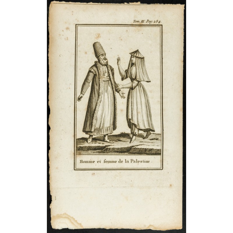 Gravure de 1806 - Homme et femme de la Palestine - 1