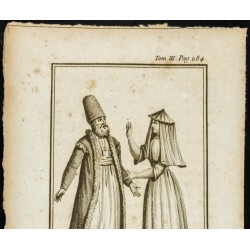 Gravure de 1806 - Homme et femme de la Palestine - 2