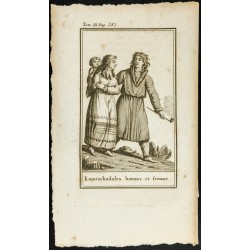 Gravure de 1806 - Costume des Kamtschadales - Russie - 1