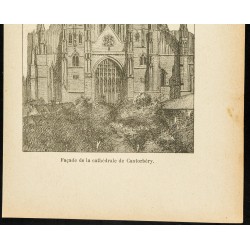 Gravure de 1892 - Façade de la cathédrale de Canterbury - 3