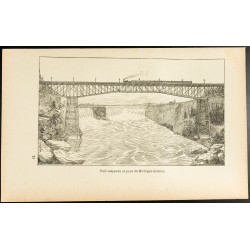 Gravure de 1892 - Chutes du Niagara - 1