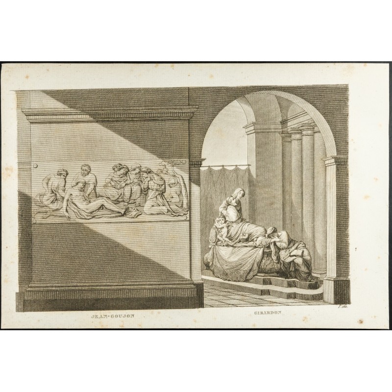 Gravure de 1825 - Oeuvres de Jean-Goujon & François Girardon - 1