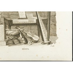 Gravure de 1825 - Jean-Philippe Rameau & Étienne Méhul - 5