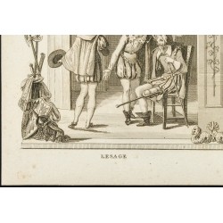 Gravure de 1825 - Alain-René Lesage & Pierre Laujon - 4