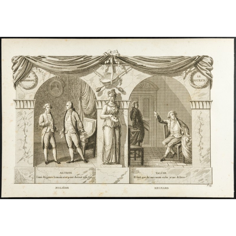 Gravure de 1825 - Oeuvres de Molière & Jean-François Regnard - 1