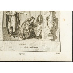 Gravure de 1825 - Crébillon (père) & Ducis - Théâtre - - 5