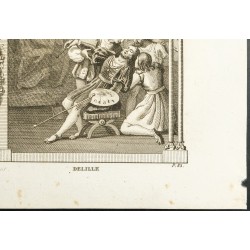 Gravure de 1825 - Voltaire & Jacques Delille - 5