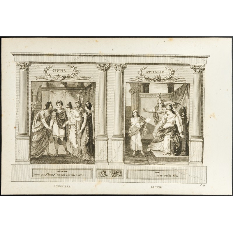 Gravure de 1825 - Oeuvre de Corneille & Racine - 1