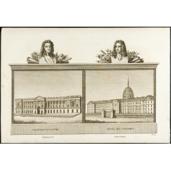 Gravure de 1825 - Claude Perrault & Hardouin-Mansart - 6
