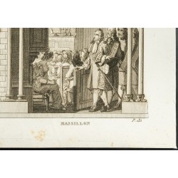 Gravure de 1825 - Jacques-Bénigne Bossuet & Massillon - 10