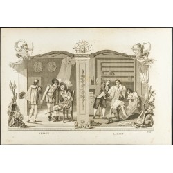 Gravure de 1825 - Alain-René Lesage & Pierre Laujon - 6