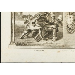 Gravure de 1825 - Voltaire & Jacques Delille - 9