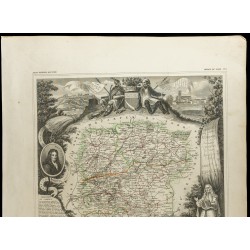 Gravure de 1852 - Carte géographique de l'Aisne - 2