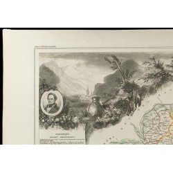 Gravure de 1852 - Carte géographique des Basses Alpes - 2