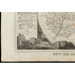 Gravure de 1852 - Carte géographique des Basses Alpes - 4