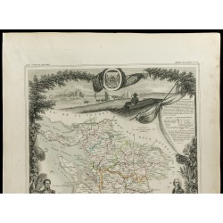 Gravure de 1852 - Carte géographique de la Charente-inférieure - 2