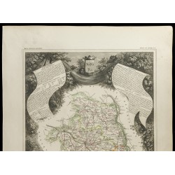 Gravure de 1852 - Carte géographique du Cher - 2
