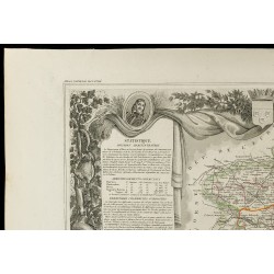 Gravure de 1852 - Carte géographique d'Eure et Loir - 2