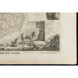 Gravure de 1852 - Carte géographique d'Eure et Loir - 5