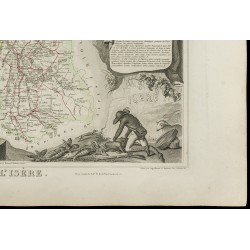 Gravure de 1852 - Carte géographique de l'Isère - 5