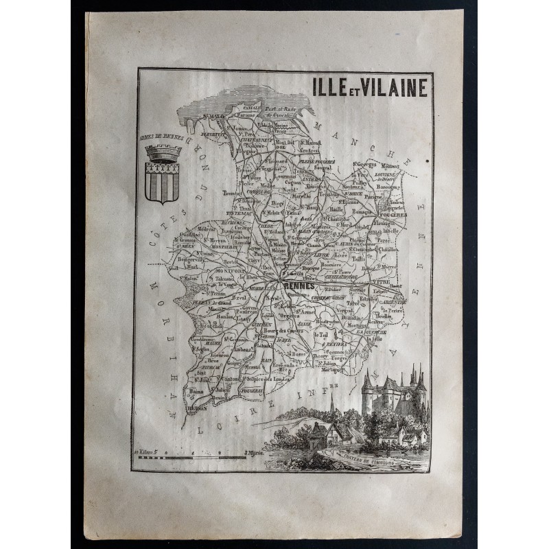 1830 Carte ancienne de l'IlleetVilaine