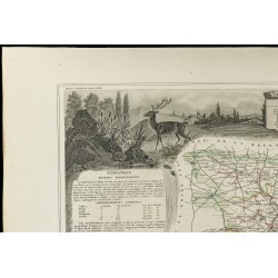 Gravure de 1852 - Carte géographique de Maine et Loire - 2