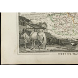 Gravure de 1852 - Carte géographique de Maine et Loire - 4