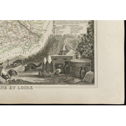 Gravure de 1852 - Carte géographique de Maine et Loire - 5