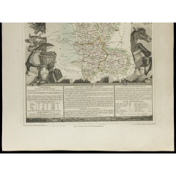 Gravure de 1852 - Carte géographique de la Manche - 3