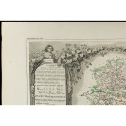 Gravure de 1852 - Carte géographique de la Marne - 2