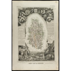 Gravure de 1852 - Carte géographique de la Meuse - 1