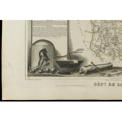 Gravure de 1852 - Carte géographique de la Nièvre - 4