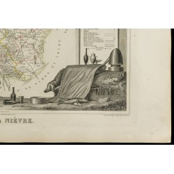 Gravure de 1852 - Carte géographique de la Nièvre - 5