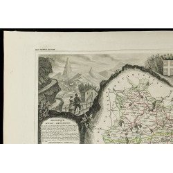 Gravure de 1852 - Carte géographique du Puy De Dôme - 2